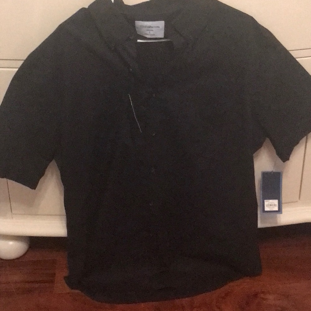 Black button down T-shirt